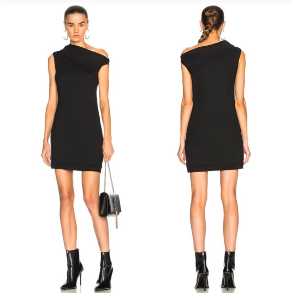 Helmut Lang asymmetrical mini sheath dress